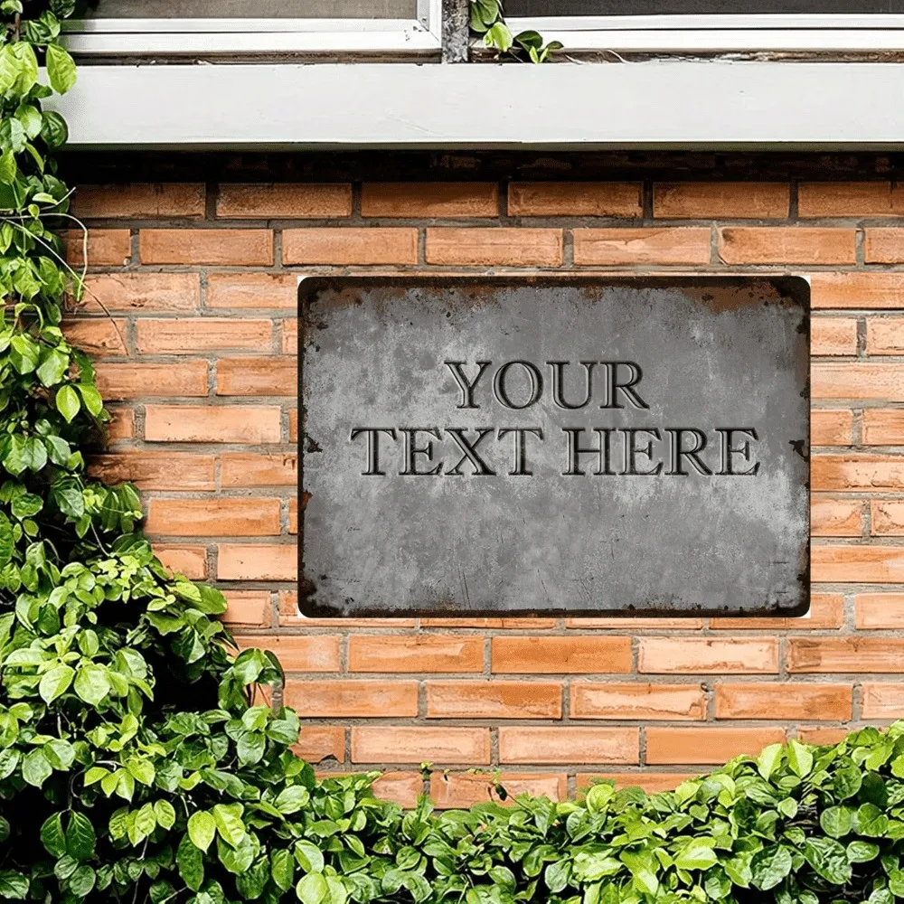 Customizable Vintage Aluminum Sign 2D Flat Decor Only Personalized Business Gift 8x12in