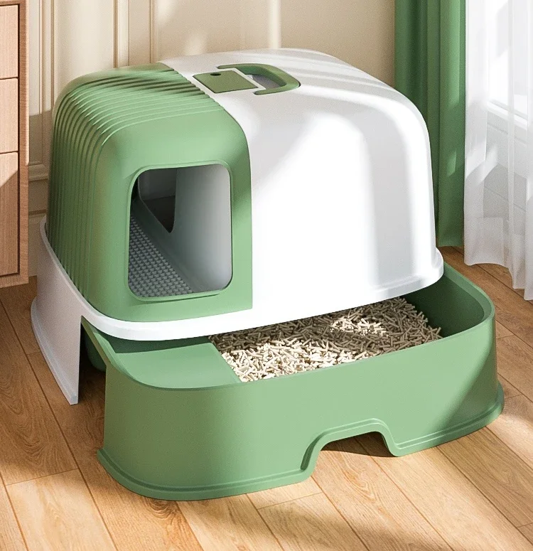 Cat Litter Box Fully Enclosed Oversized Hallway Supply Tray Oversized Long Aisle Drawer Pet Toilet Furniture Supplies