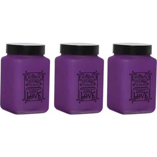 Herevin Triple 1.5 L Matte Purple Glass Jar Set