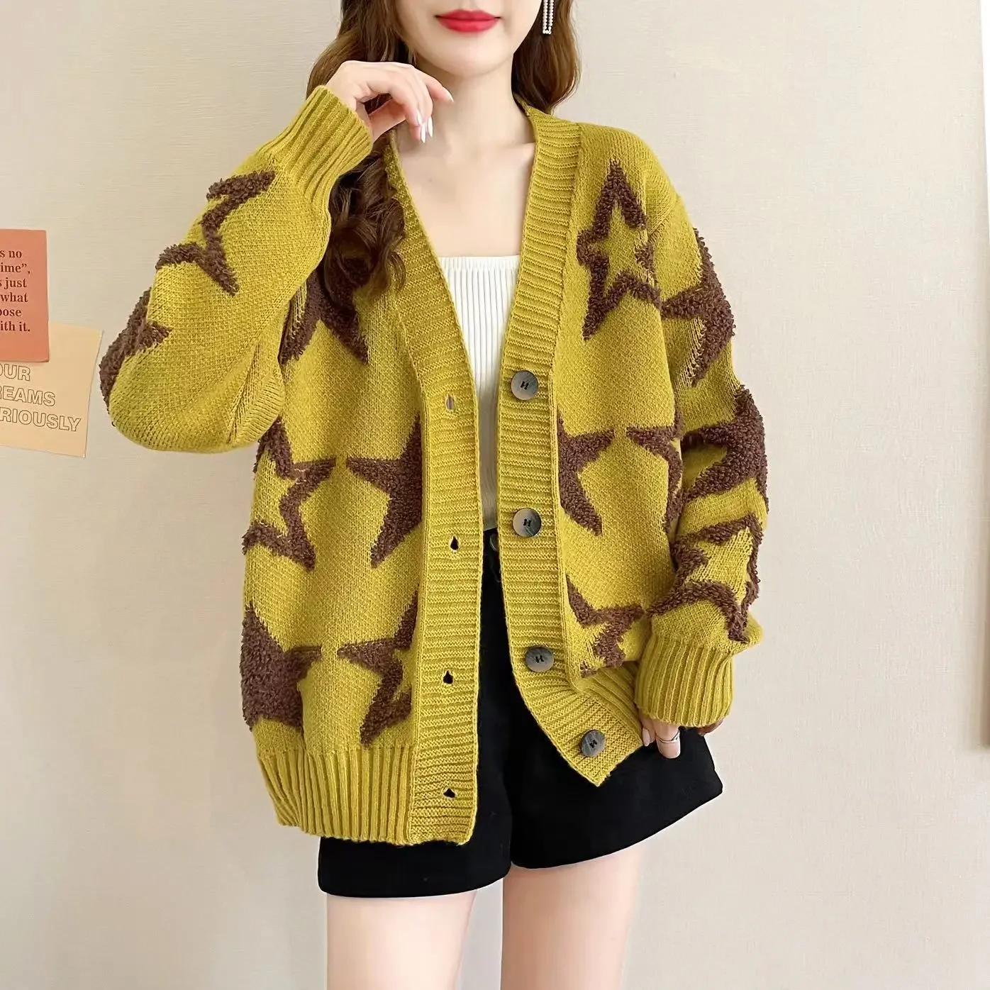 Outerwear Fashion 2024 Knitted Sweater Woman Coat Cardigan for Women Graphic Chic Youth Attractive Wear To Work Trend Casual Y2k