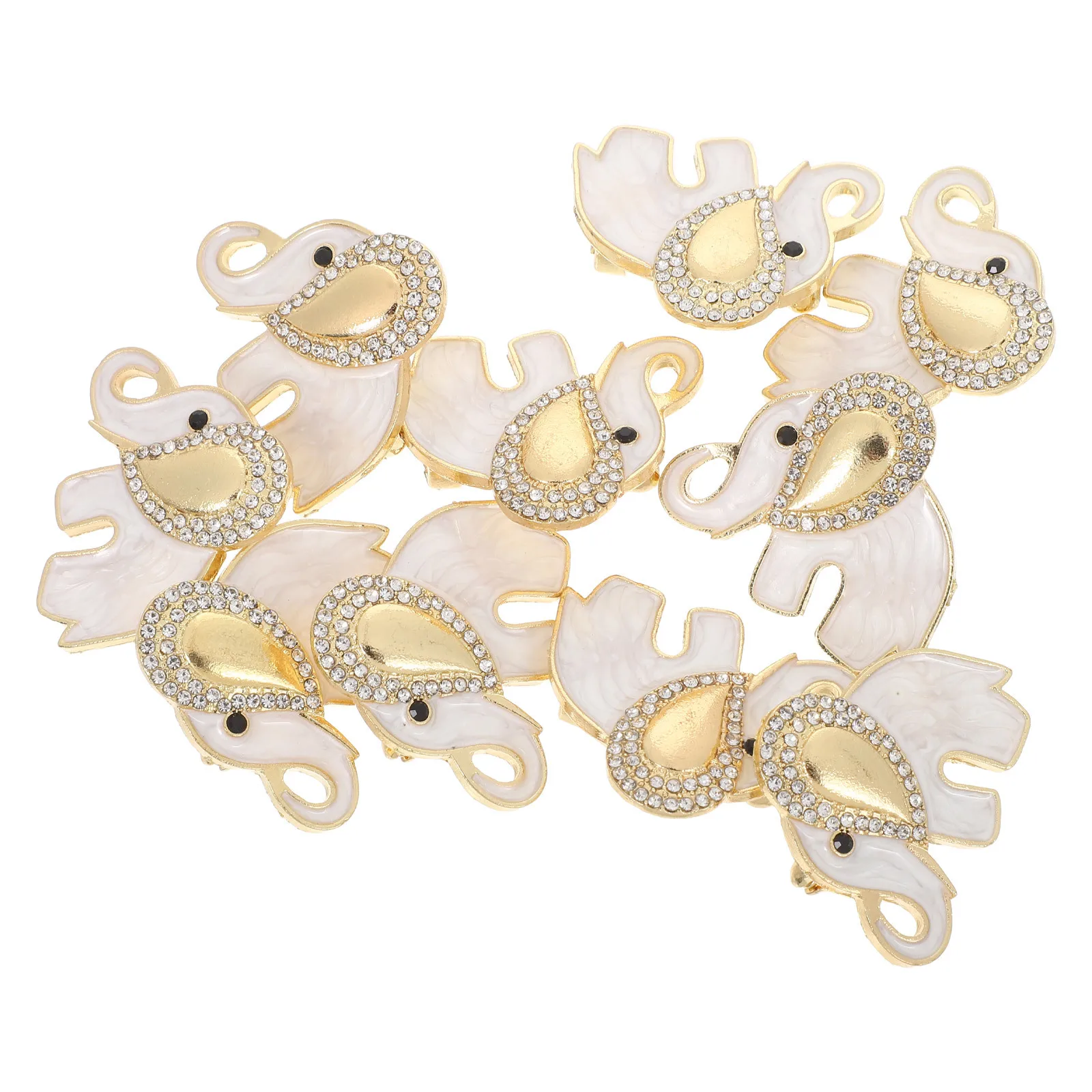 

10Pcs Cute Elephant Brooch Pin Sparkling Rhinestone Animal Jewelry Elegant Lapel Pins for Women Girls Dresses Jackets Sweaters