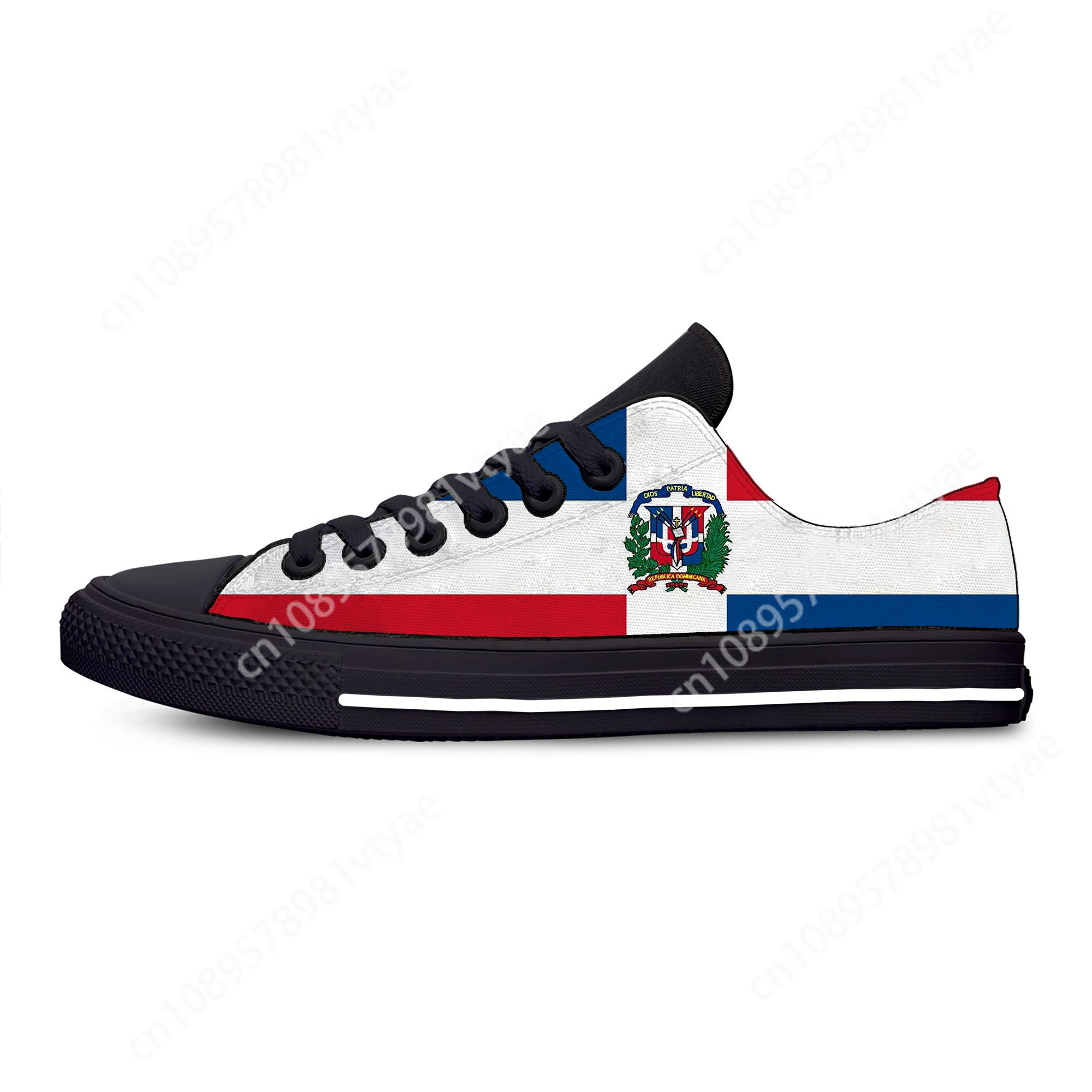 Hot Dominican Republic Flag Patriotic Fashion Novelty Low Top Lightweight Casual Shoes Breathable Men Women Sneakers Board Shoes