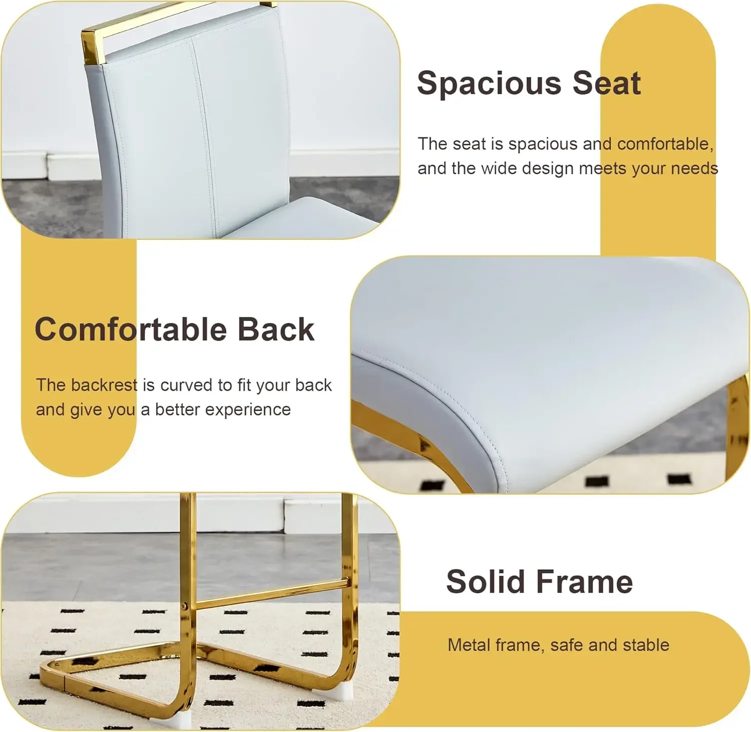 3- Round Bar Table Set,Round Counter Height Dining Table Set,35" Tempered Glass Pub Table and Light Grey Chairs,Round Gold bar