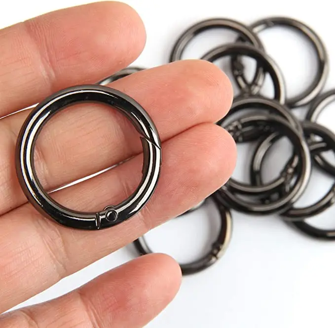 5 Stück Gold schwarz Metall O Ring Feder verschlüsse zu öffnen Karabiner Schlüssel bund Stecker DIY Anhänger Schmuck Clips Haken Hunde kette Schnalle – Detail 6
