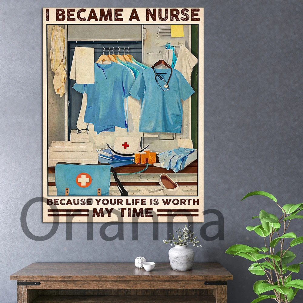 I Became A Nurse Because My Life Is Worth The Time Pictures Home Decor Painting Hd Print Canvas Posters Gift For Nurse Wall Art