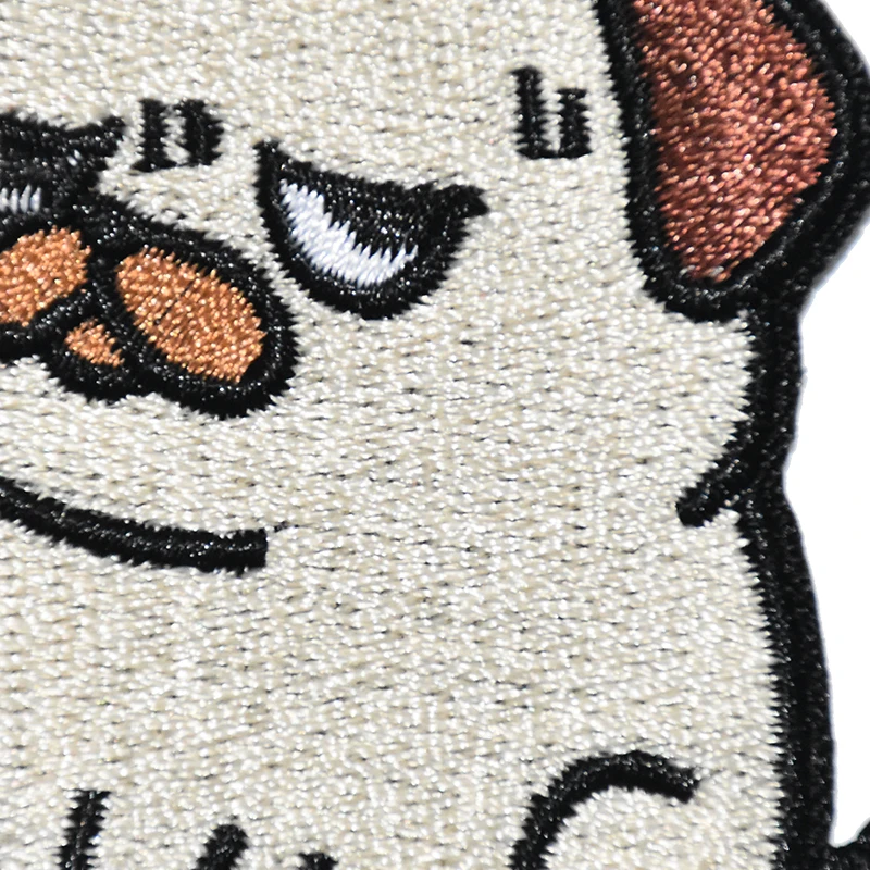 Pug cão animal remendos bordado bonito applique pouco logotipo roupas diy ferro ou costurar no remendo crianças chapéu sacos emblemas