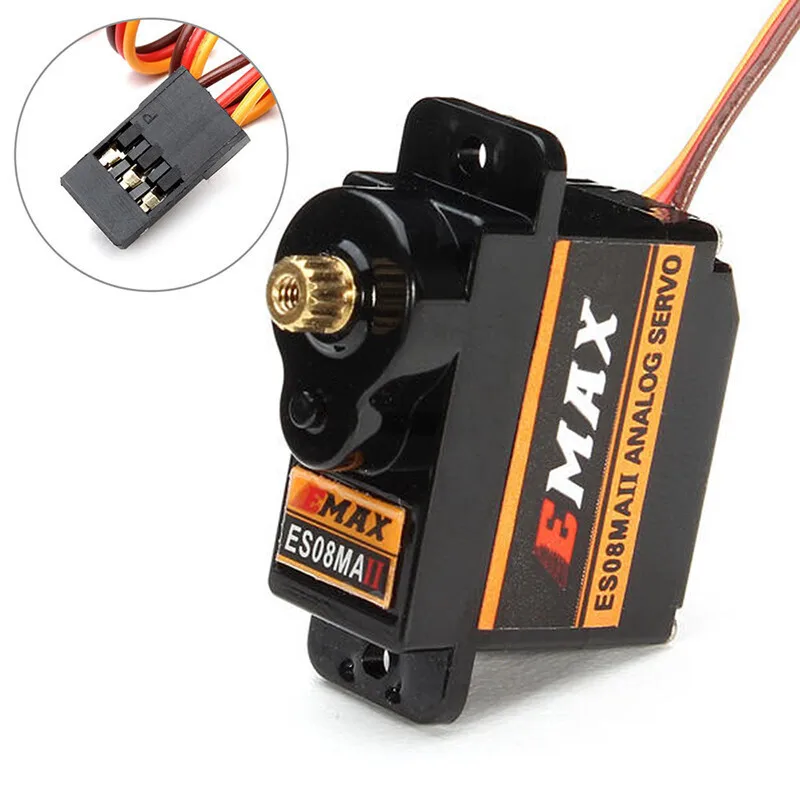 EMAX-Micro Servo de engranaje de Metal para coches, barcos, helicópteros y aviones, ES08MAII, 12G, Original