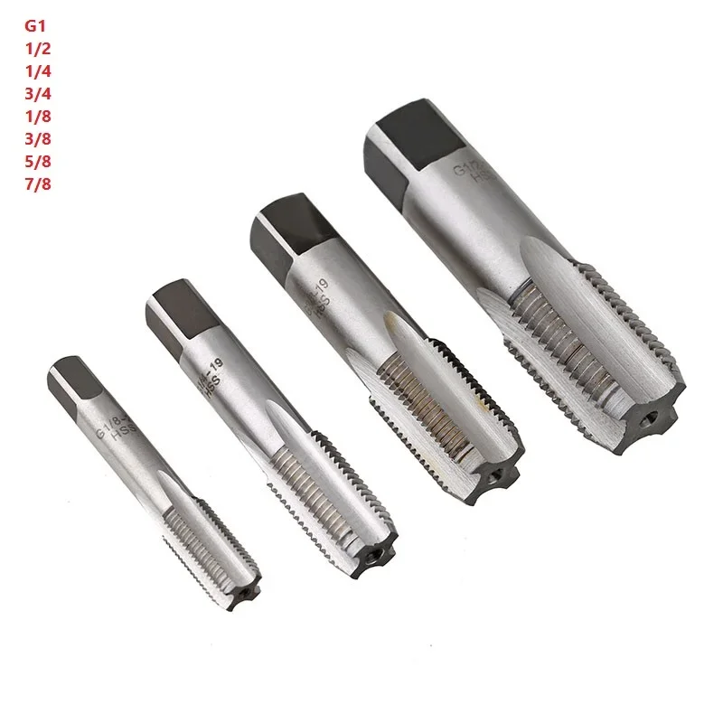 

Straight Fluted Screw Thread Tap G1 1/2 1/4 3/4 1/8 3/8 5/8 7/8 Plug Hand Taps Drill Bit Set Hand Tools
