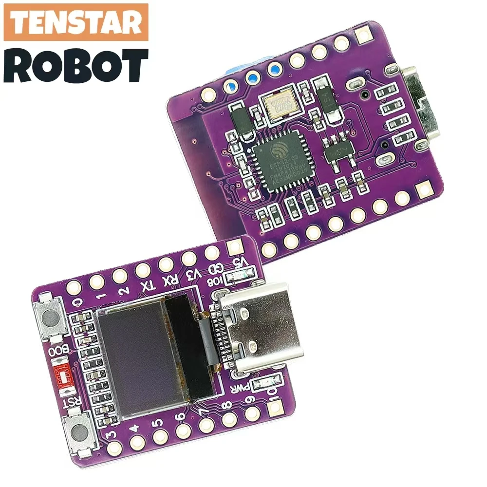 TENSTAR ESP32-C3 With 0.42 Inch White OLED Screen Development Board Ceramic Antenna ESP32 Wifi Bluetooth Module