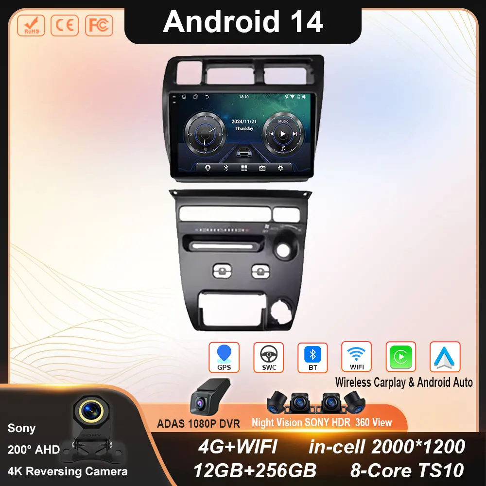 

Android Car Radio For Toyota Corolla Sprinter 1993-1997 Multimedia Player GPS Navigation Touch Screen Carplay Stereo 4G No 2Din