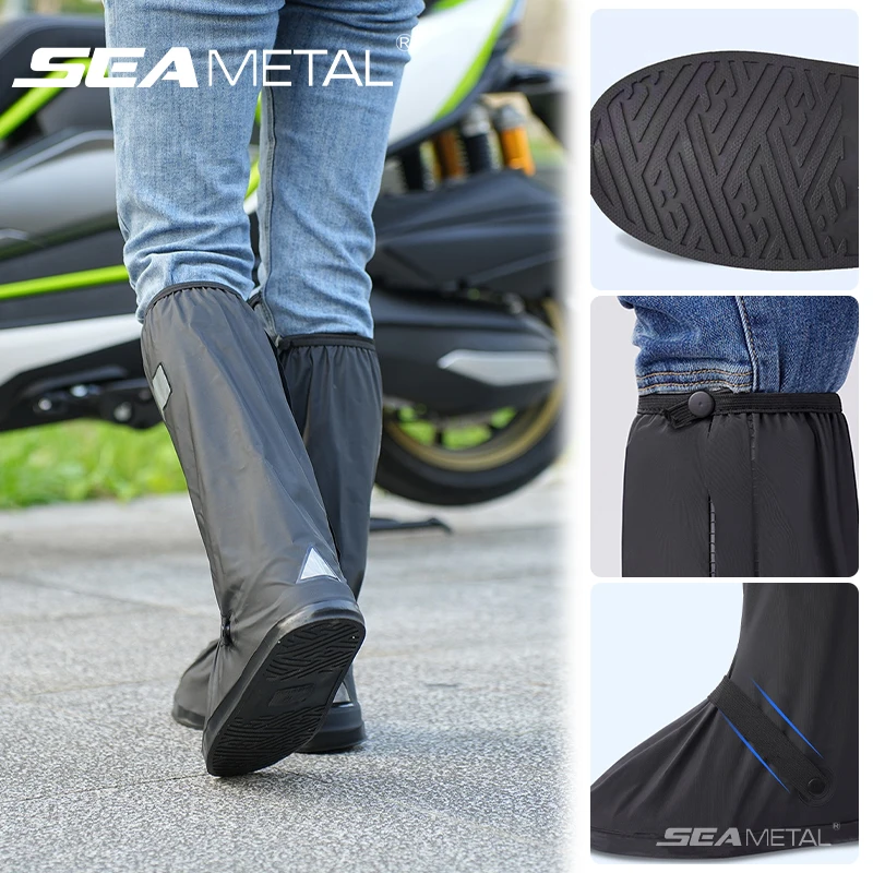 

Чехлы для обуви SEAMETAL, водонепроницаемые чехлы для обуви для мужчин и женщин, нескользящие светоотражающие чехлы для обуви, чехлы для мотоциклетных ботинок, дождевик