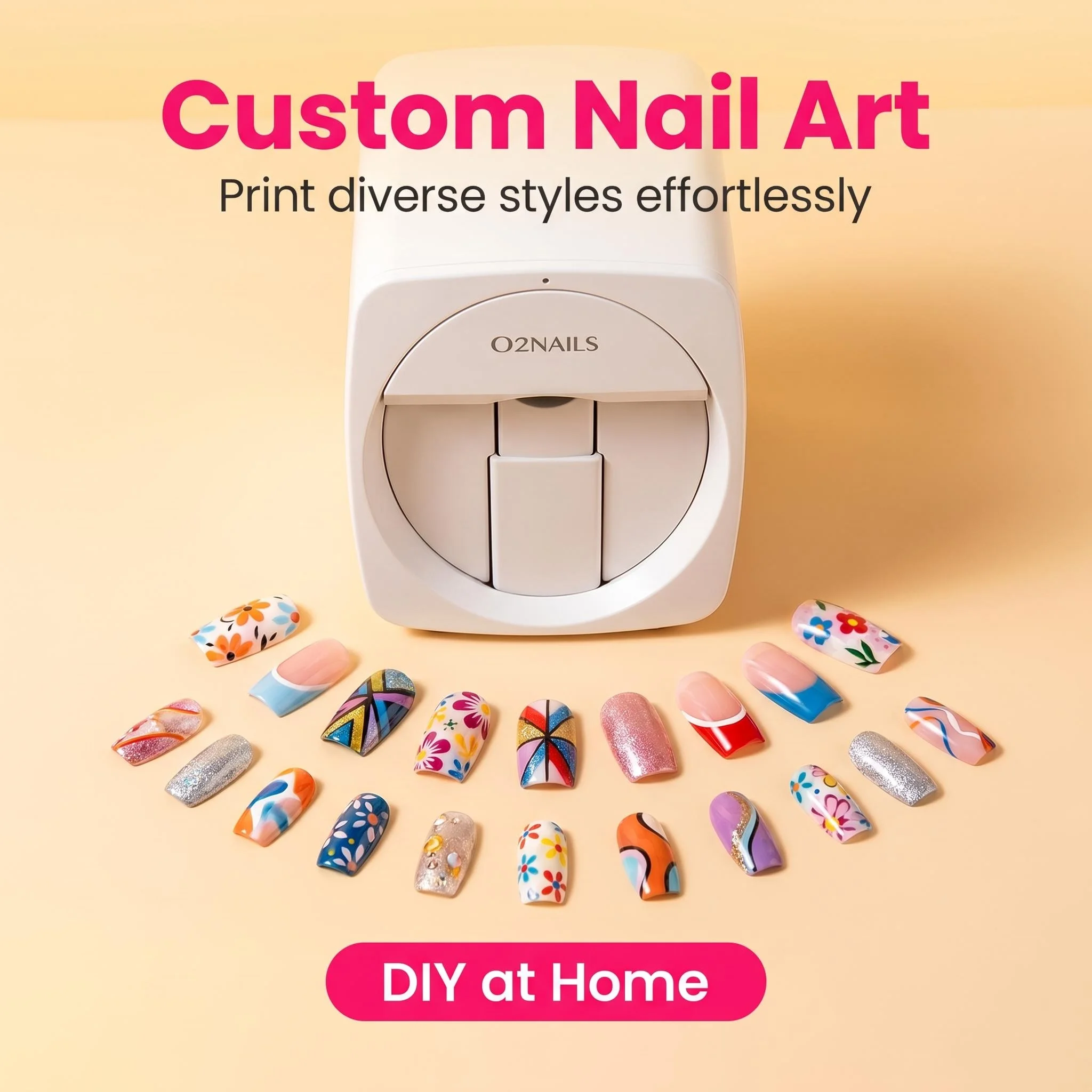 

Portable 3D Nail Painting Printer, APP Controlled DIY Nail Art Machine with 1000+ Patterns, Ideal Gift for Girls Ladies, Suitable for Home and Salon Use