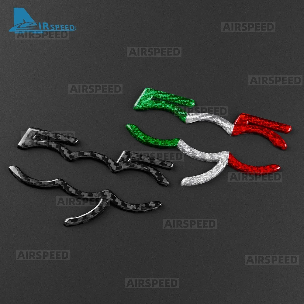 

For Abarth 595 Fiat 500 2007-2023 2024 LHD RHD Car Dash Badge Conversion Dashboard Real Hard Tricolor Carbon Fiber Cover Trim