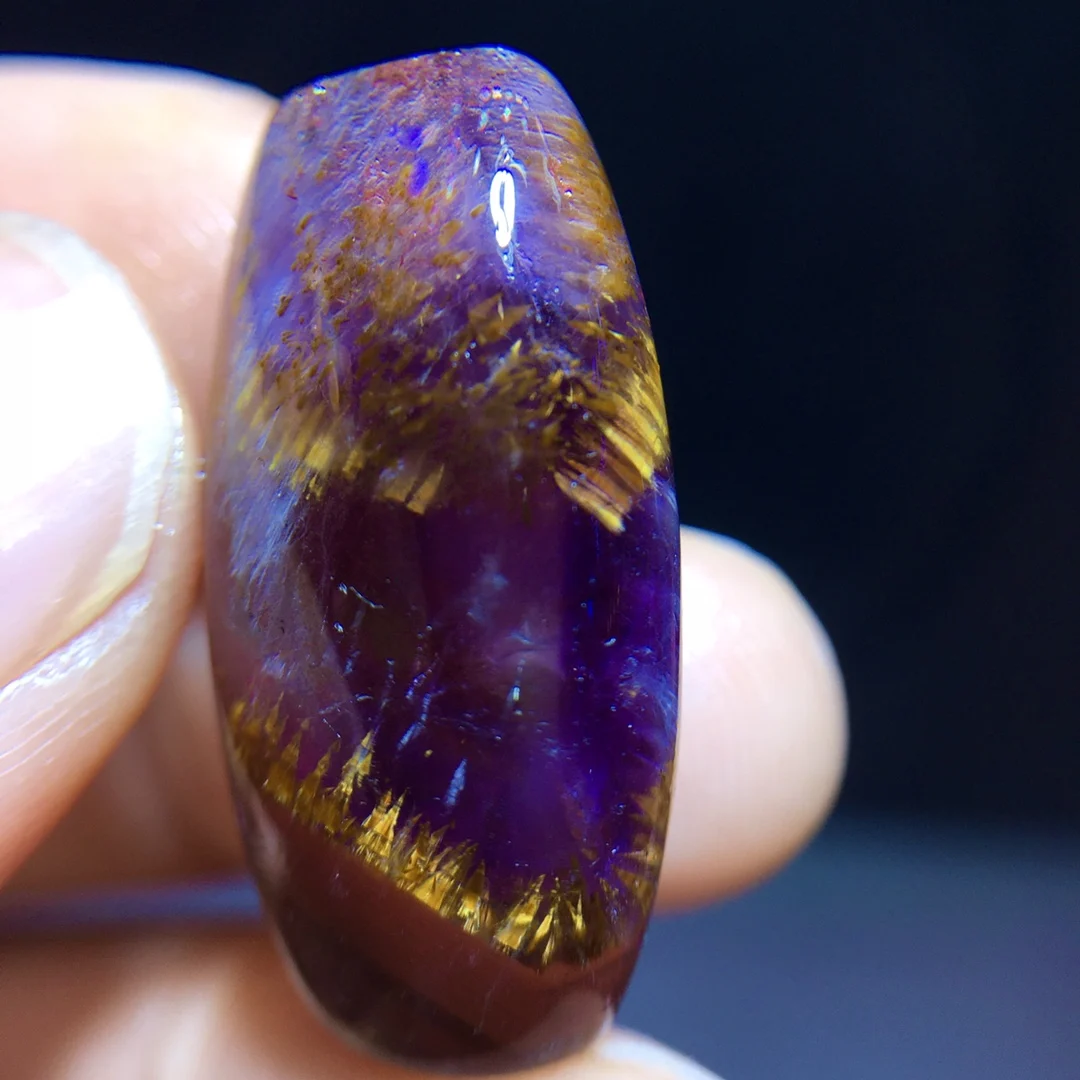 Natural Purple Cacoxenite Auralite 23 Pendant 25.7/13.5/10.5mm Red Purple Rutilated Beads Jewelry  AAAAA