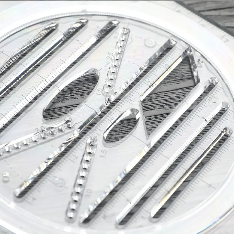 Multifunction Rotatable Drawing Template Art Design Construction Architect Stereo Geometry Circle Drafting Measuring Scale Ruler