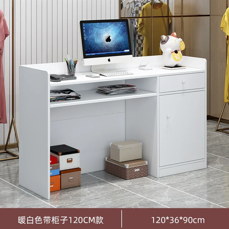 

Design Counter Reception Desks Stylish White Coffee Cashier Reception Modern Luxury Mostrador Negocio Bar Furniture