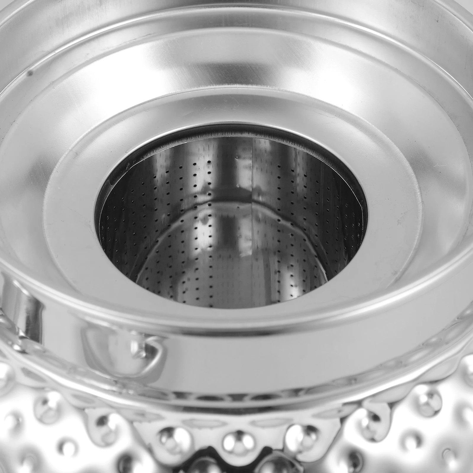 

Hammered Finish Stainless Steel Teapot 1 5L Silver Loose Leaf Strainer Pot H Portable Kettle Home Tea Accessories