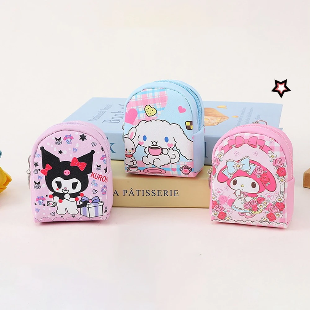 

Mini Cute Cartoon Kuromi My Melody Wallet Kawaii Cinnamoroll Pendant Storage Bag Children's Coin Wallet Girl Birthday Party Gift