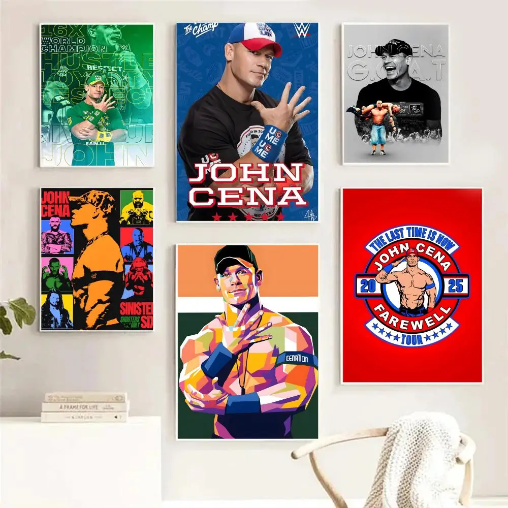 ملصق جون فيليكس أنتوني سينا المصارع لغرفة النوم وغرفة المعيشة والدراسة وما بعد ديكور ذاتي اللصق + هدية مثالية