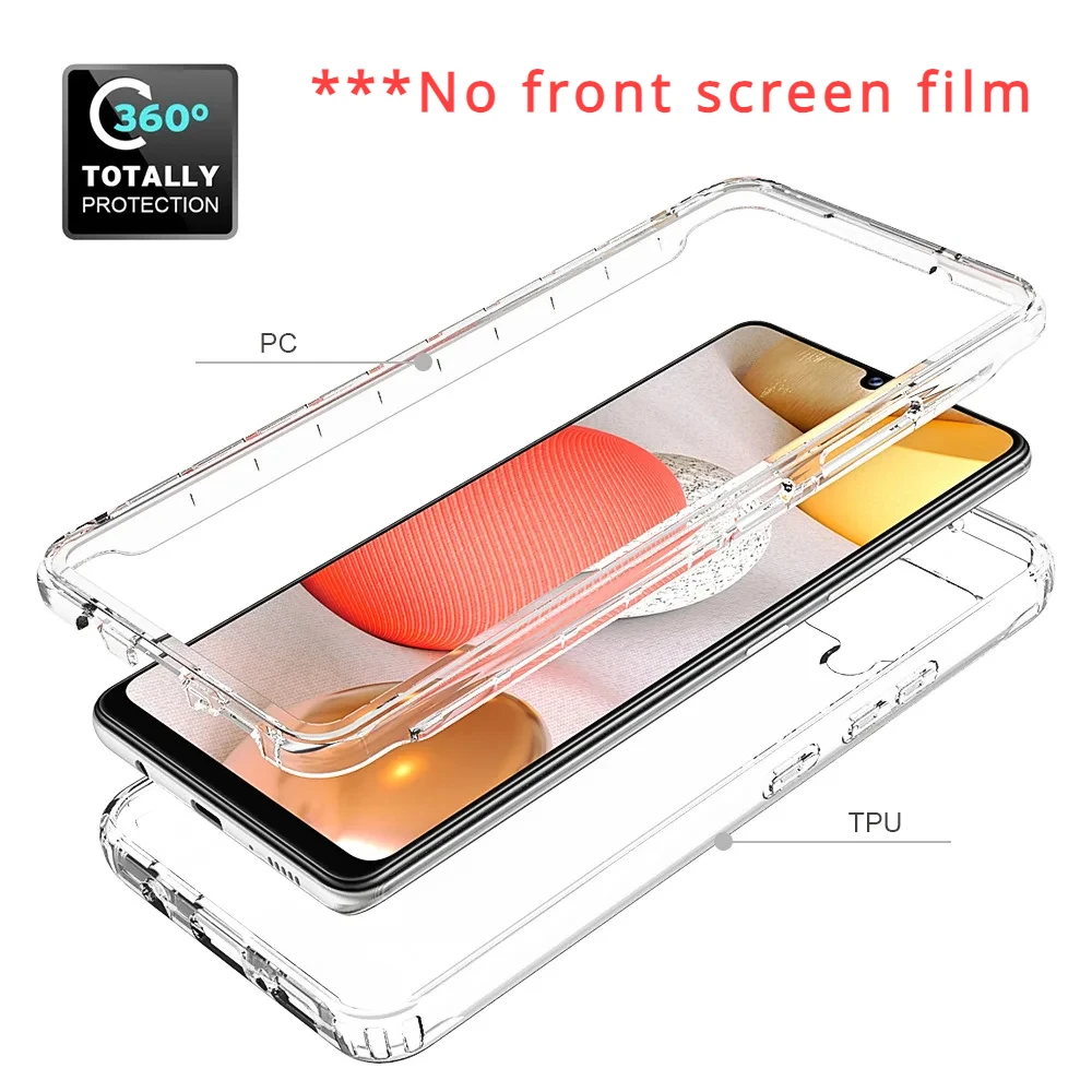 Candy Color Transparent Case for Samsung Galaxy A42 5G / A22 5G Shockproof Protection Funda Capa Hybrid Shell Dual Layer Cover