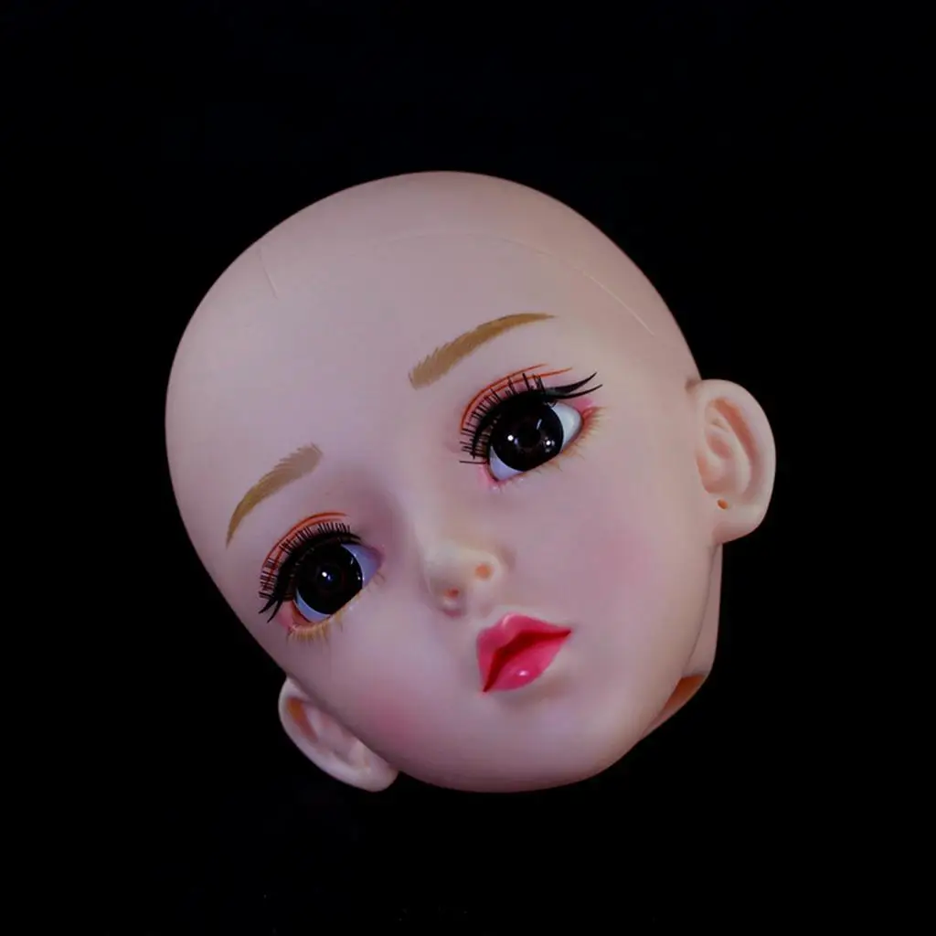 Cabeça de boneca masculina bjd, brinquedo de maquiagem para prática de cabeça de boneca, acessórios de cabeça bjd para prática de maquiagem