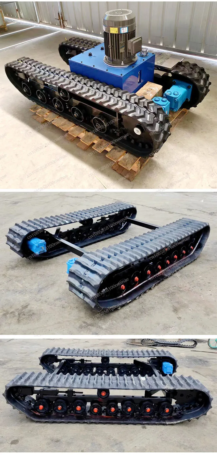 Hydraulic crawler chassis Small remote control creeper crawler chassis assembly Agricultural hydraulic motor crawler chassis