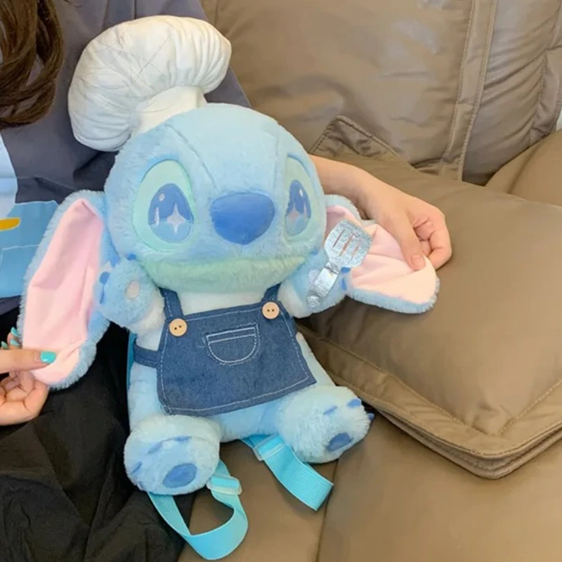 

32cm Anime Movie Peripherals Lilo&Stitch Plush Doll Toy Cartoon Chef Stitch Doll Backpack Cute Cartoon Stuffed Pillow Gift