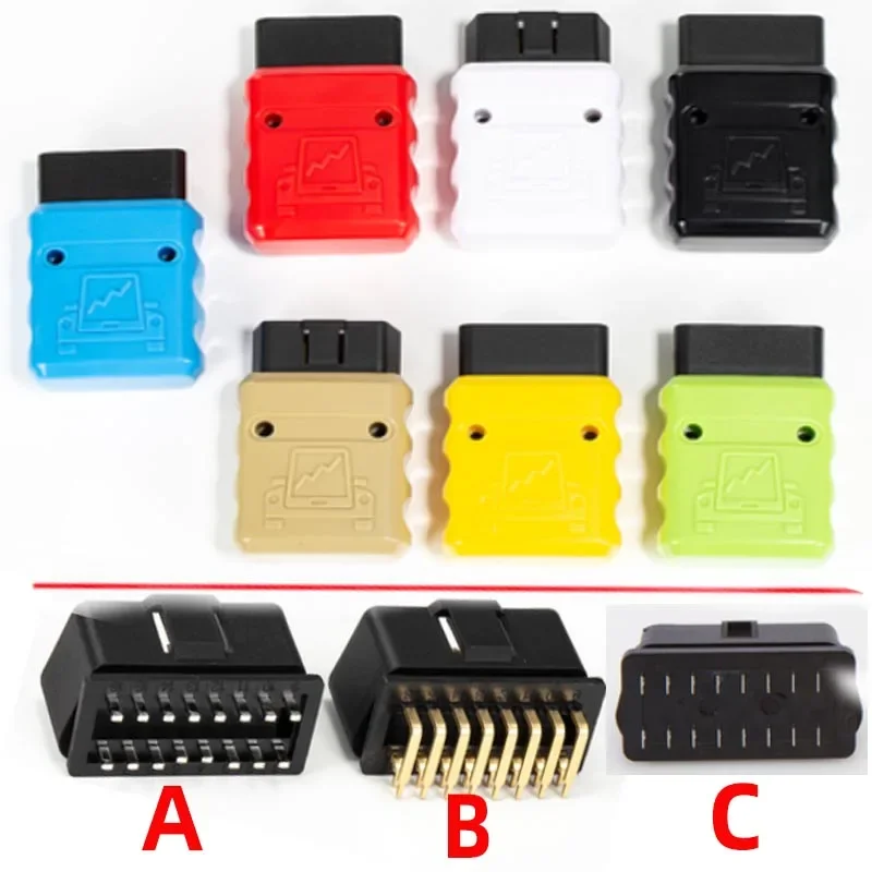 OBD2 Male Car Accessory J1962 16 Pin/Way/Hole Universal OBDII OBD 2 Female Socket Plug Shell Housing Shell + Screw + Plug