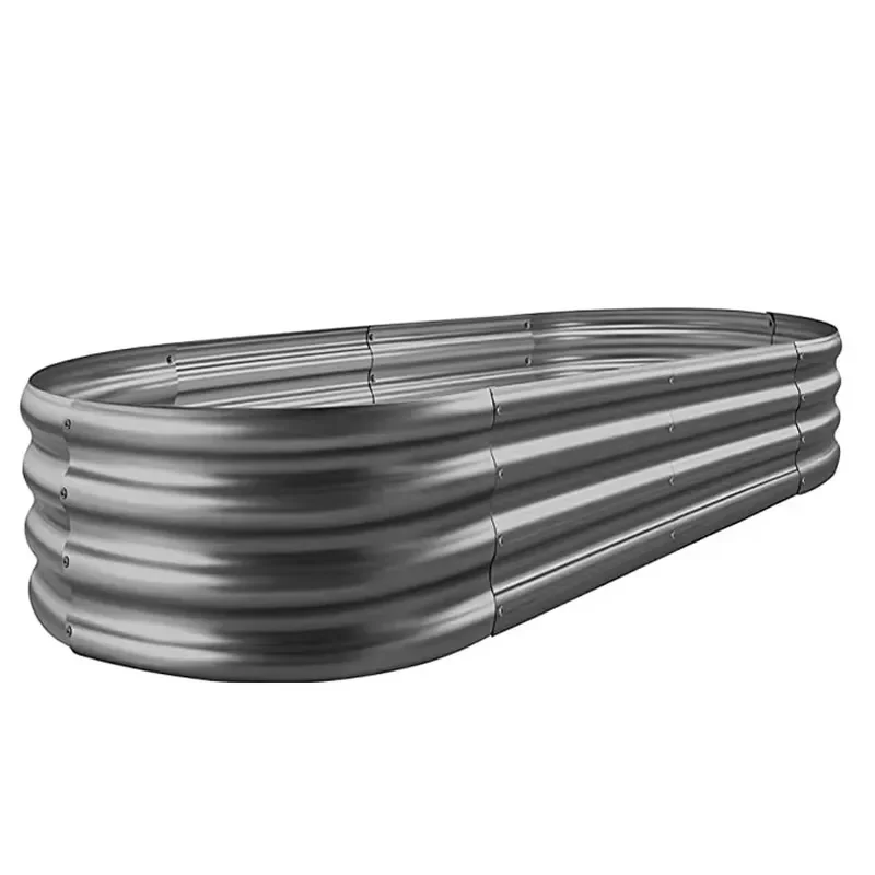 for New Galvanized Raised Garden Bed Elevated Metal 8 Inch Tall 4 in 1 Grow Herbs and Vegetables Home Garden