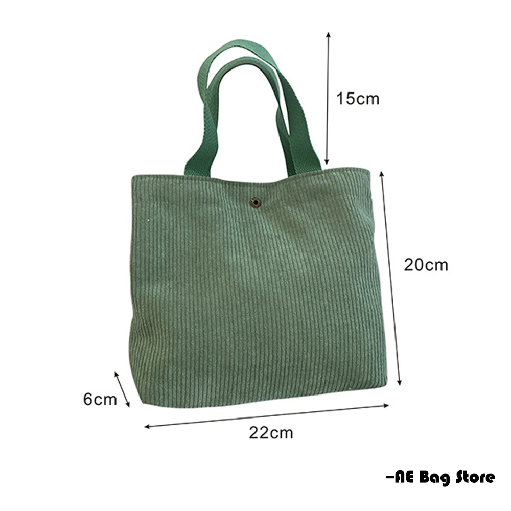 ISKYBOB-bolsa pequeña de pana para el almuerzo para mujer, bolso de mano portátil de lona ecológico, Mini bolsa de comida para pícnic para