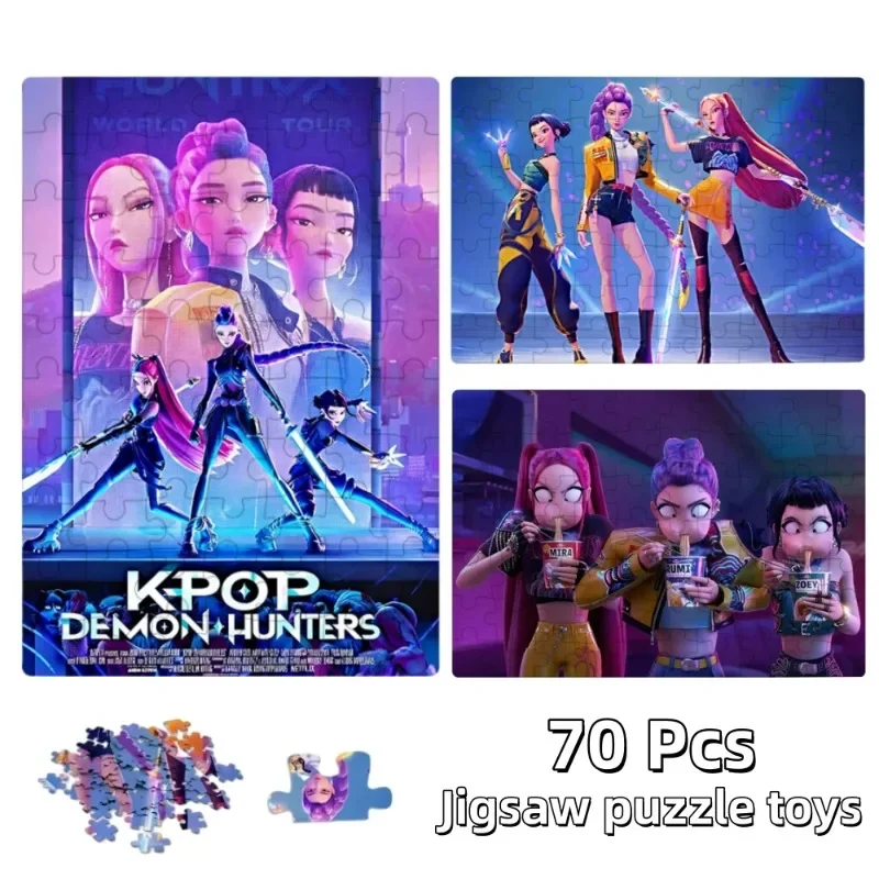 Anime Kpop Demon Hunters jigsaw puzzle Board Game Rumi Mira Zoey Huntrix Character Pattern Collectible Decor Children Toys Gift