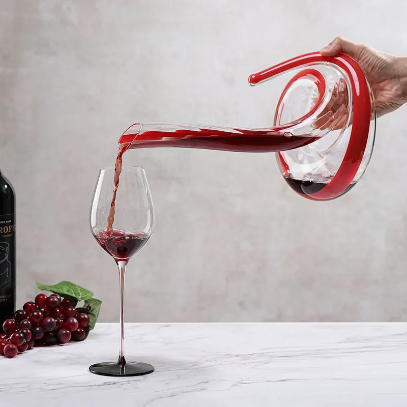 Artificially Blown Snake-shaped Glass Decanter Wine Separator