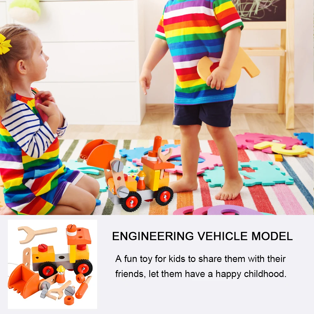 

Assembling Excavator Assembled Toy Wood Disassembly and Plaything Model Birthday Gift