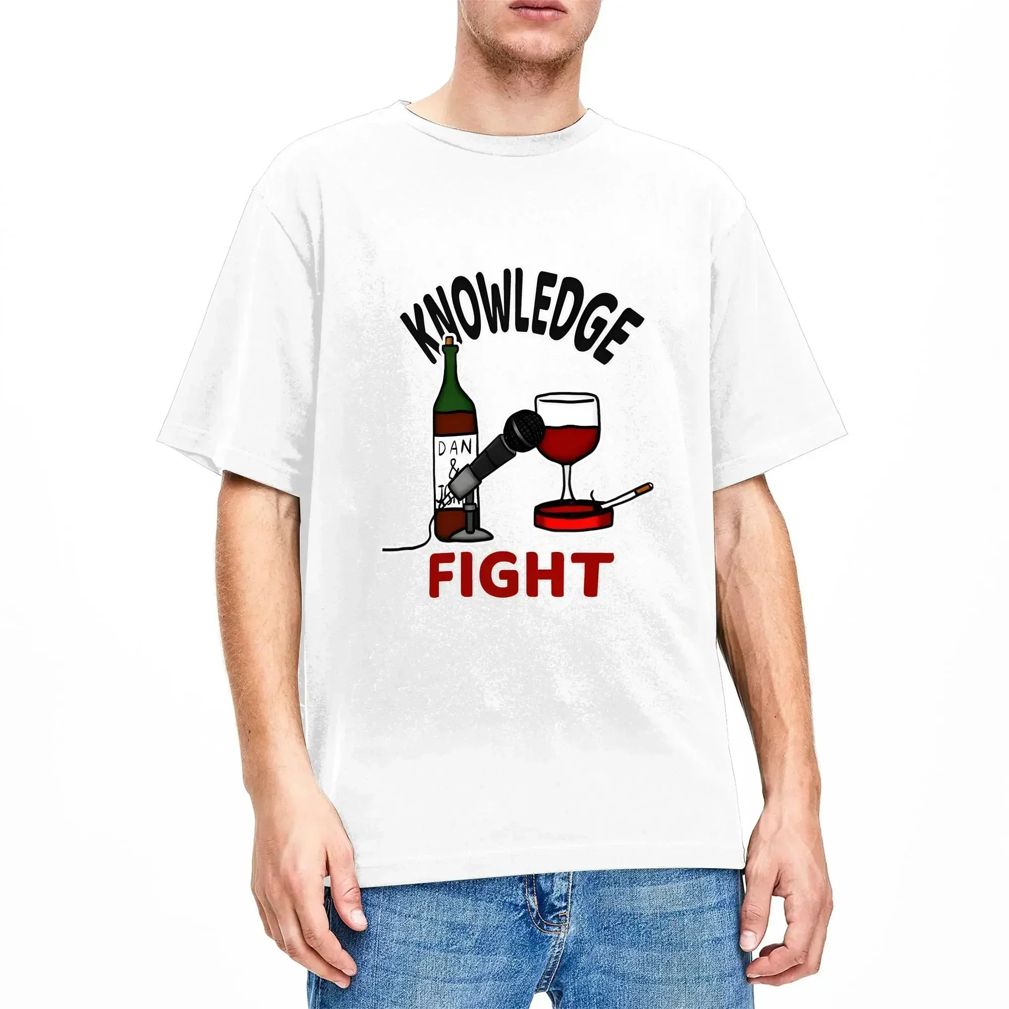TV Knowledge Fight T Shirts Men's  Cotton Casual T-Shirt Round Neck  Tee Shirt Short Sleeve Clothes Graphic