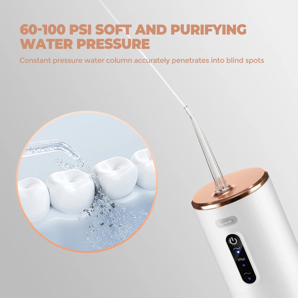 Portable Water Floss Rechargeable Oral Irrigator Electric Tooth Cleaning Device 3 Modes Waterproof Irrigator Tooth Whitening