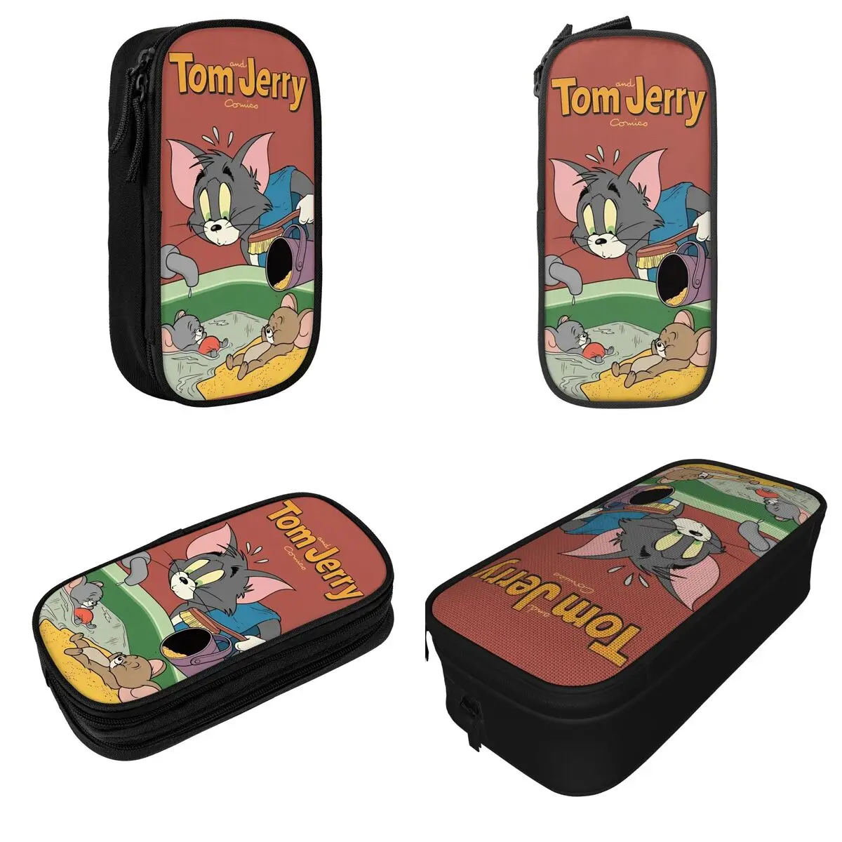 Funny Tom And Jerry Pencil Case Cartoon Pen Holder Pencil Bags Student Large Storage Students School Gifts Pencilcases