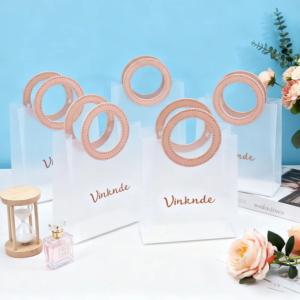 

30 шт., матовая пластиковая круглая большая сумка 21x11x22 см, матовые прозрачные подарочные пакеты, упаковка, мешок для хранения для свадеб, праздников, вечеринок