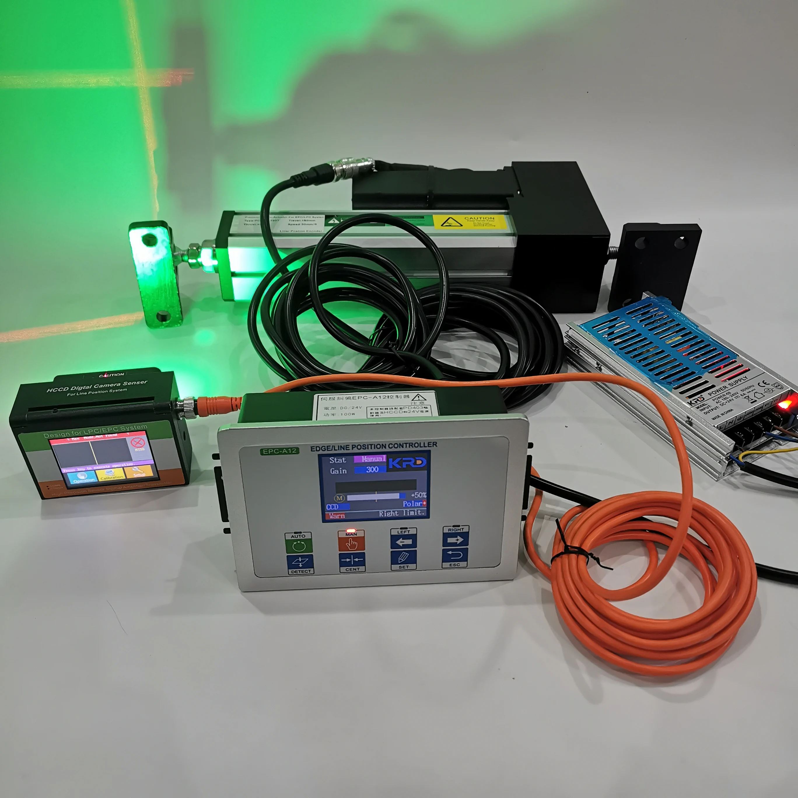 EPC-A12 Web Guiding System | EPC/LPC Edge Position Controller with CCD Sensor & PD403L150T 400kg Servo Actuator