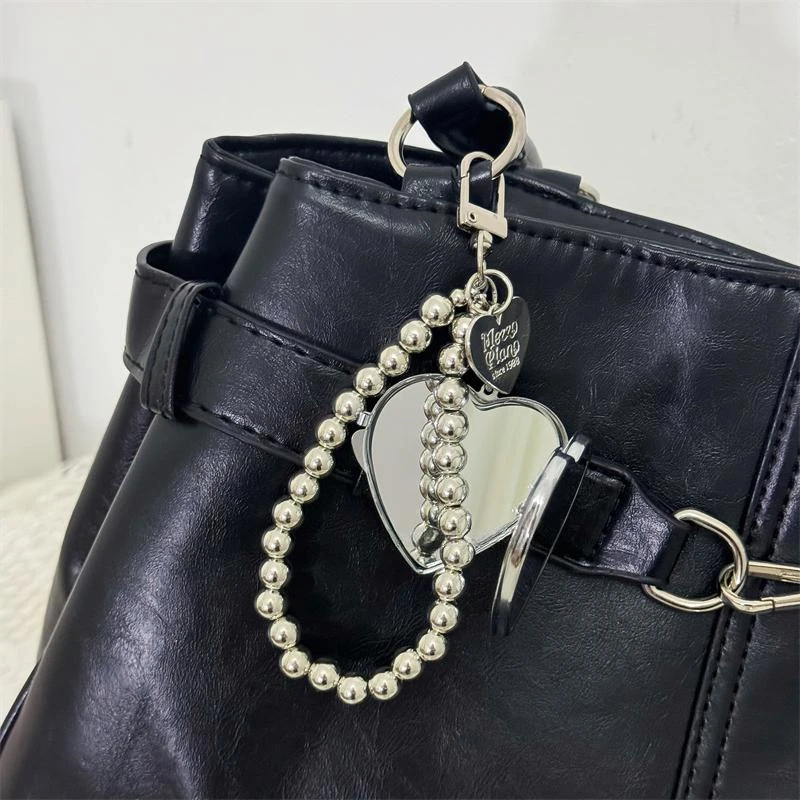 Koreaanse INS schattige liefde hart spiegel kraal telefoon charme hanger sleutelhanger voor iPhone 16 voor tas meisje telefoon riem Lanyard ketting sleutelhanger