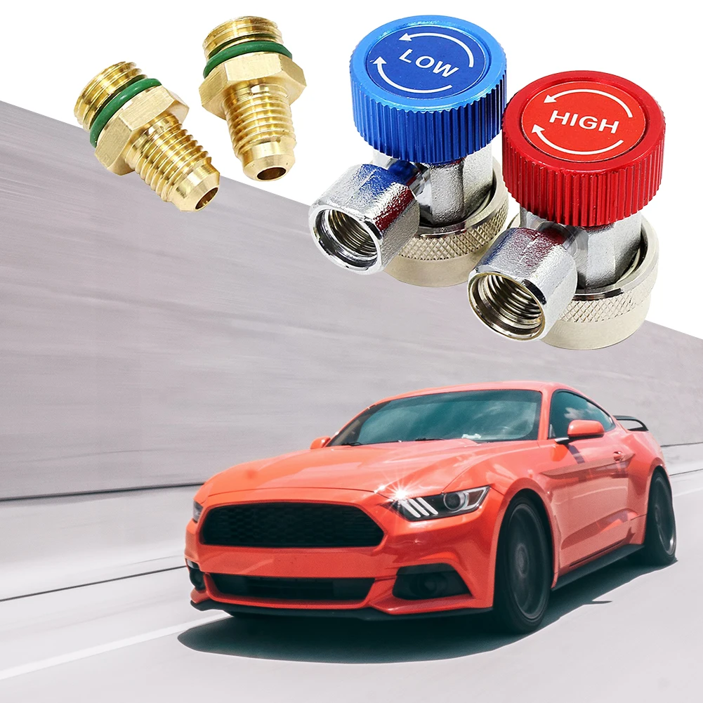 

R134A A/C Manifold Gauge Adapter Copper Low/High Coupler Set A/C Adapter Air Conditioner Coolant Air Conditioning Accessories