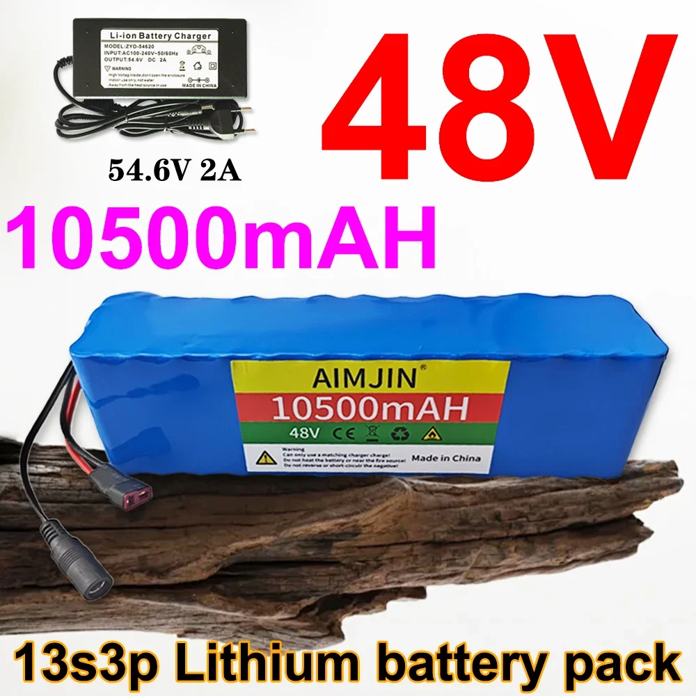 48V 10500mAh 18650 Rechargeable Lithium Battery Pack 10S3P 500W for Power Bicycle Scooter Vehicle
