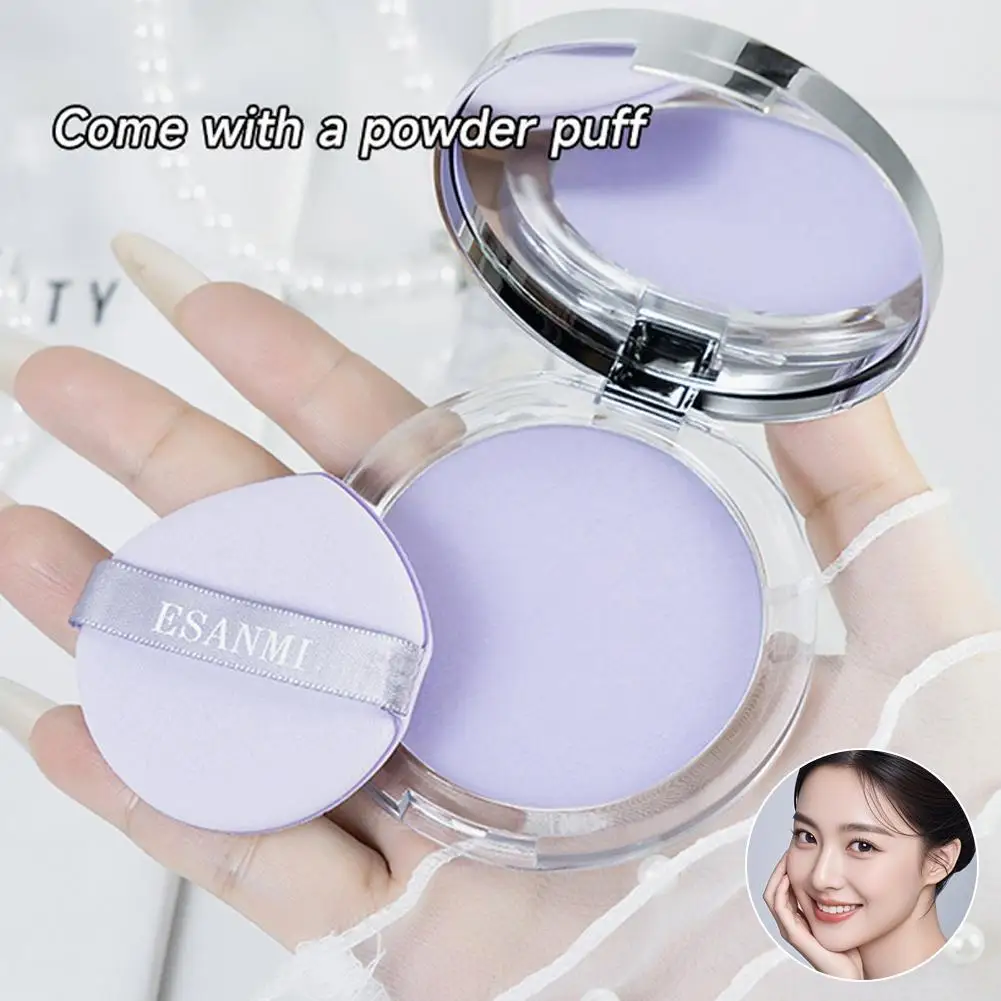 Lavender Setting Powder, Cream To Powder Foundation Full Coverage for Women, Long Lasting Oil Control Makeup Matte Finish Powder