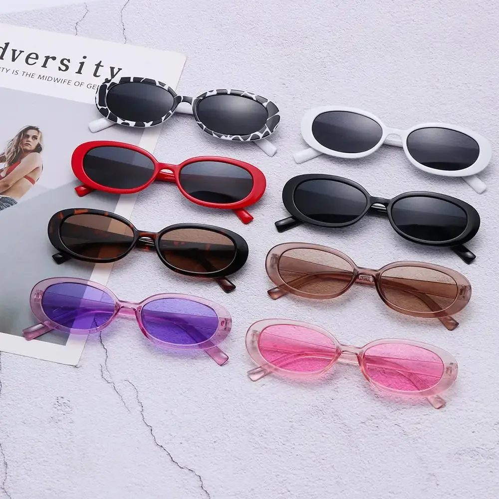 

New Retro Small Oval Frame Sunglasses Women Fashion Black Cow Color Sun Glasses Fashion Shades Polarized Eyewear UV400