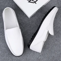 Men's Italian Genuine Leather Loafers Designer Slip-On Driving Moccasins Boat Shoes Plus Size 46-47 Breathable Zapatillas Hombre