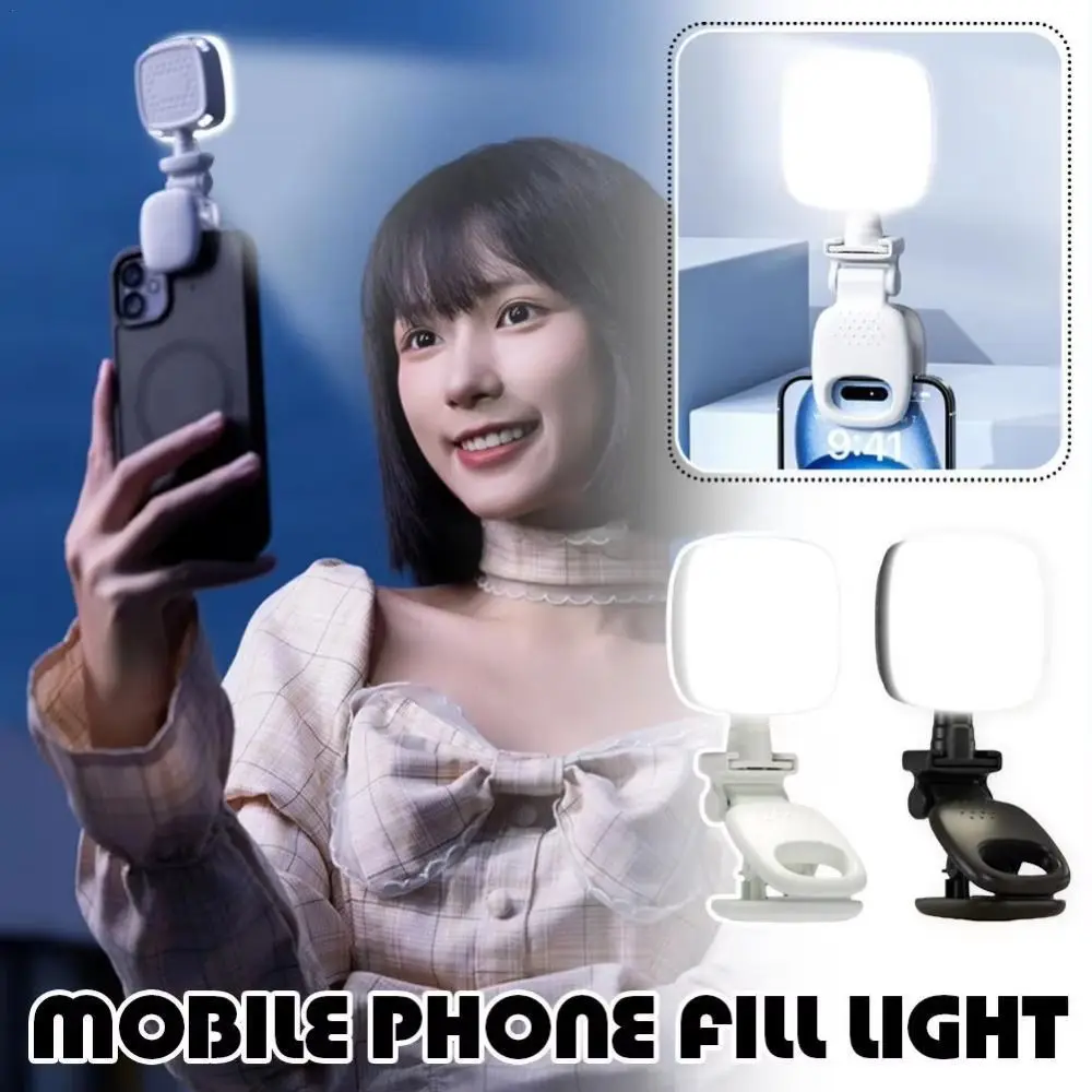 Clip on Portable LED Selfie Light Adjustable Brightness Removable Camera Fill Lamp Rotated Soft Light Mini LED Flashes Computer