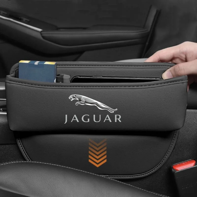 For Jaguar XF XJ F Type E-type FPace Epace XKR XJS XEL Leather Car Seat Gap Crevice Slot Storage Box Organizer Auto Accessories