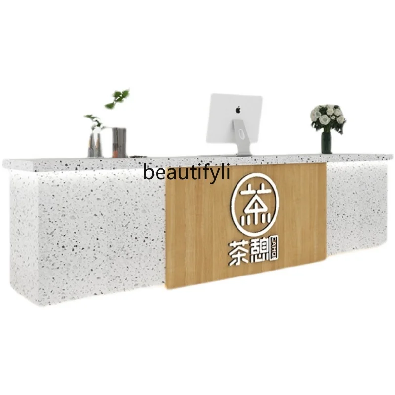 

Milk Tea Shop Cashier Shop Small Clothing Store Counter Paint Customized Front Desk Reception Desk Restaurant Water Bar Counter