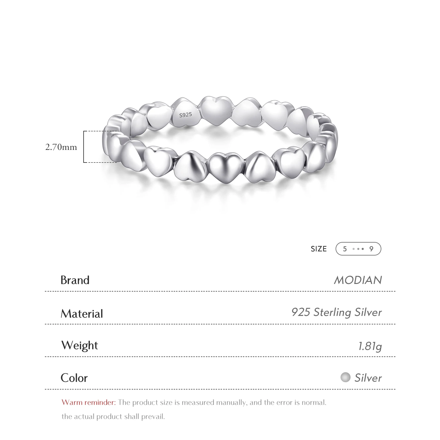 Hot Authentic Original Fashion 100% Solid 925 Sterling Silver Heart Finger Ring Forever Love Jewelry Valentine\'s Day Gift