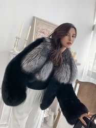 Fangtai-Manteau en Fourrure de Renard group pour Femme, Veste de Luxe Chaude, Grande Taille, Vêtements Femme, Glaçage, 2023 Naturel, Livraison Gratuite, Hiver