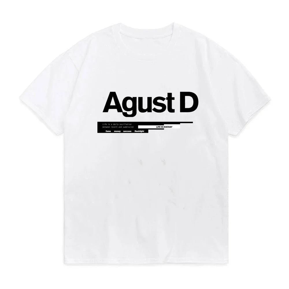 

Korean version of KPOP Agust D print T-shirt D-2 album Unisex T-shirt Yoongi shirt Teen clothes Graphic T-shirt Tops